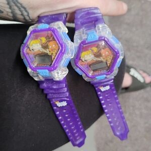 Purple Hexagonal Smartwatch with Translucent Bezel